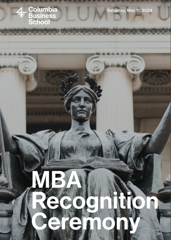 Cover of 2024 MBA Recognition Ceremony Program