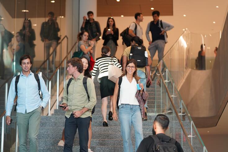 Students on the Manhattanville campus of Columbia Business School